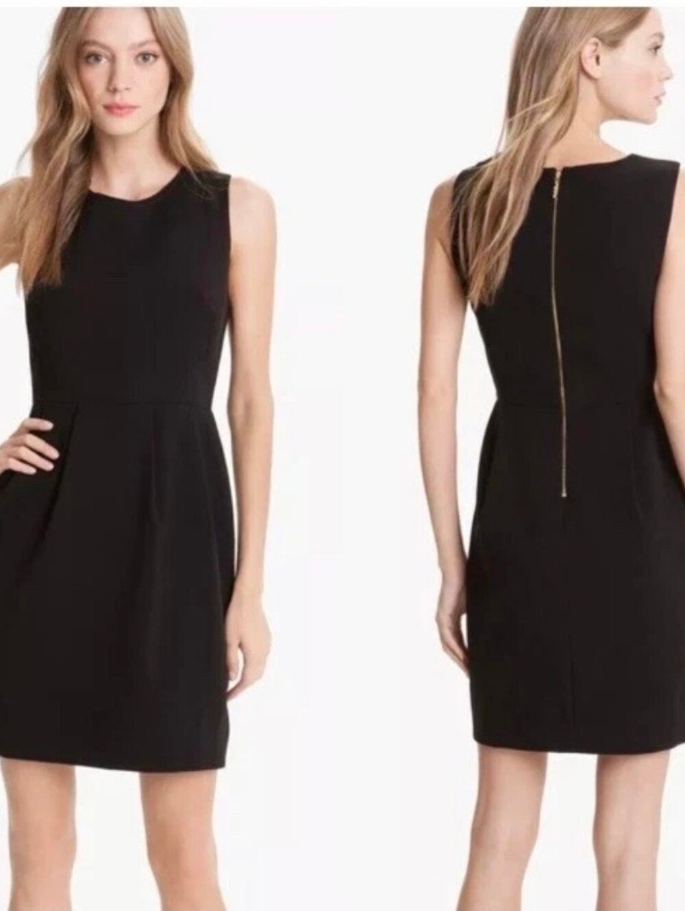 Kate Spade Classic Little Black Dress Gold Zipper Sleeveless Size 2 Party Office